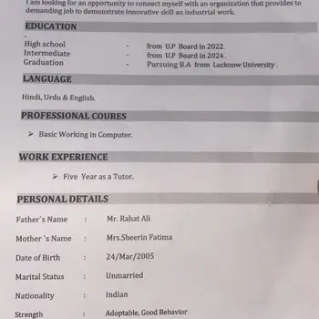 Ayesha Rahat Tutor From Hazratganj Lucknow